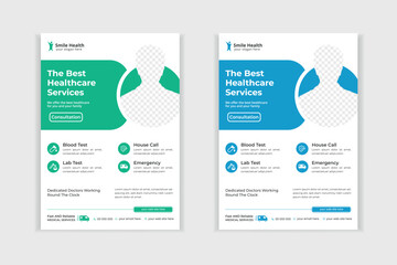 Creative medical healthcare flyer poster template design