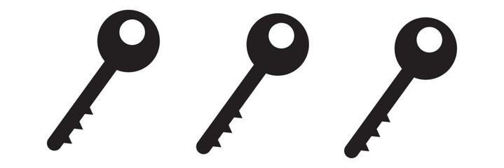Key icon set. Key vector icon. Key symbol.