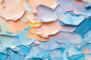 Naklejka premium Dreamy Pastel Sky with Impasto Strokes at Sunset