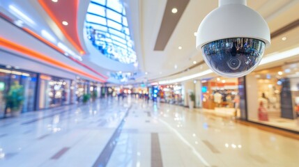 Fototapeta premium Bright Retail Space with Security Camera View