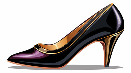 Black elegant shoe for woman on white, clipping path