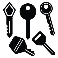 set of keys silhouettes