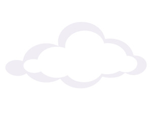 Fluffy cloud, weather phenomenon sign - vector full color picture. Fluffy white cloud	