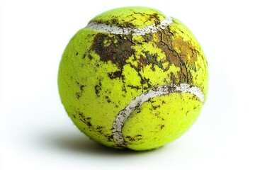 professional sports equipment photography of new tennis ball with detailed texture and perfect lighting on white background