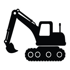 excavator on a white background