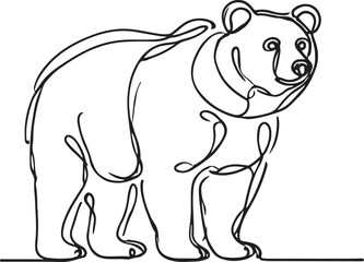 Fototapeta premium Creative Bear Line Art Vector Illustration for Wildlife Lovers