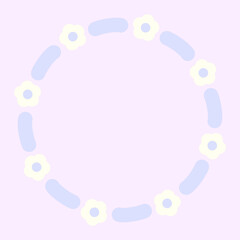 シンプルブルーフラワーなゆるフレーム⭐︎