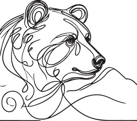 Creative Bear Line Art Vector Illustration for Wildlife Lovers