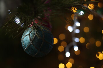 Christmas Toy with Festive Bokeh Lights