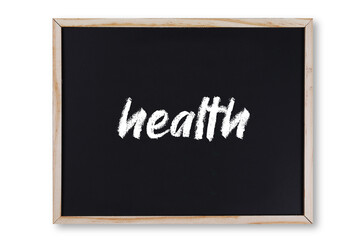 Fototapeta premium health word in chalk on chalkboard