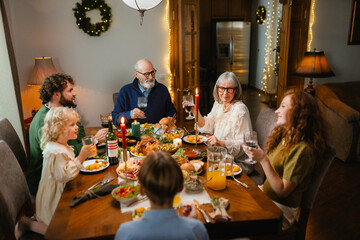 Festive family dinner