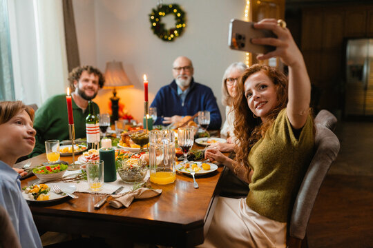 Festive family dinner - Powered by Adobe