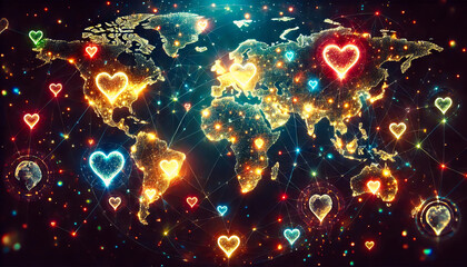 Global Love: A Radiant Map of Connection