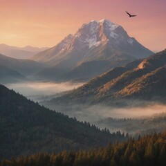 Obraz premium sunset in the mountains