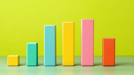 A modern bar graph displaying quarterly revenue growth, with vibrant bars and an elegant layout, symbolizing success in business finance.