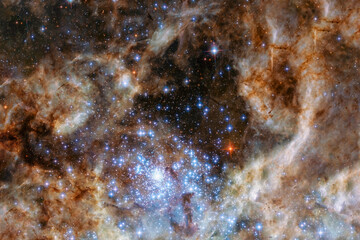 Beautiful multi-colored space nebula. Elements of this image furnished by NASA