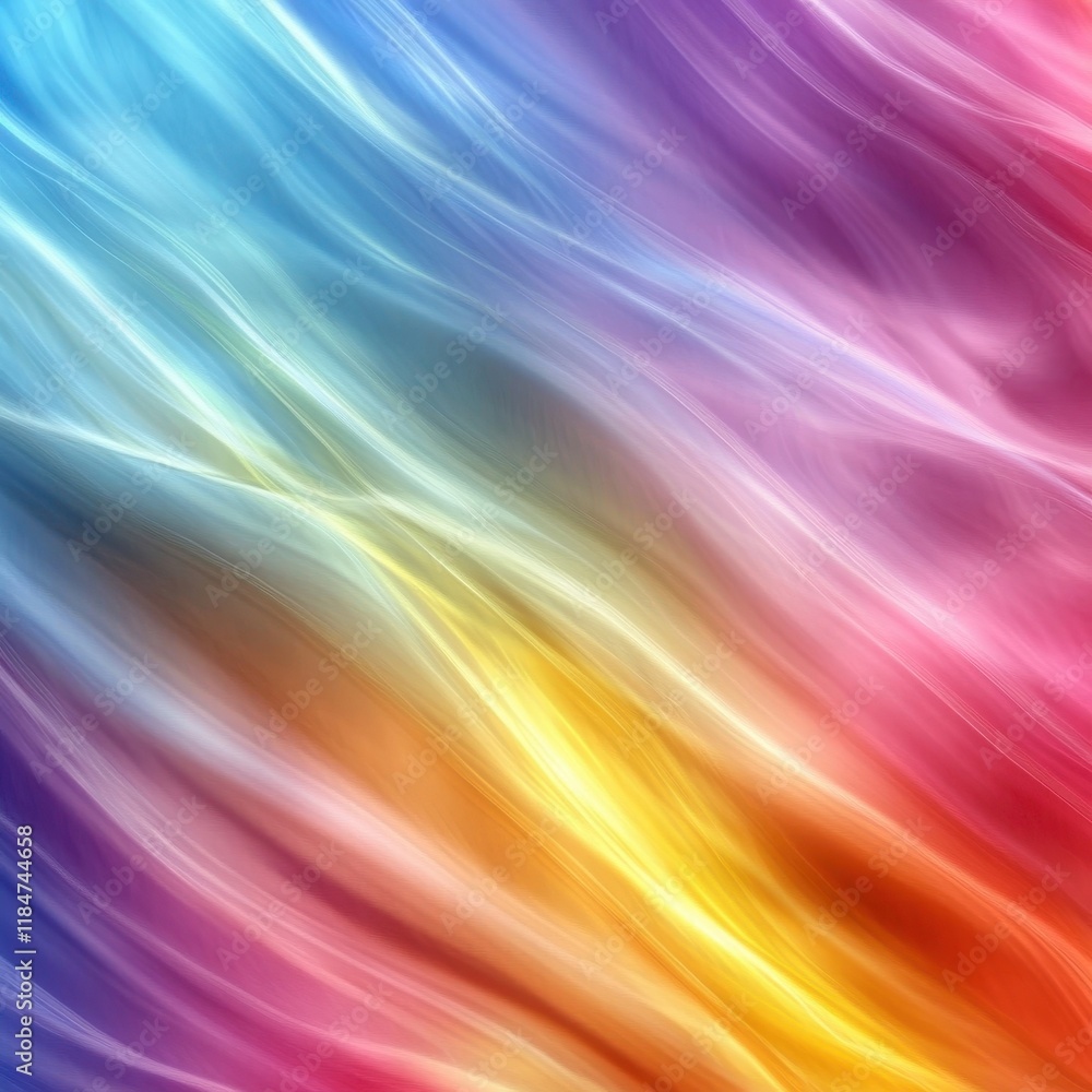 Poster vibrant rainbow hues abstract swirls background: dynamic color gradient texture