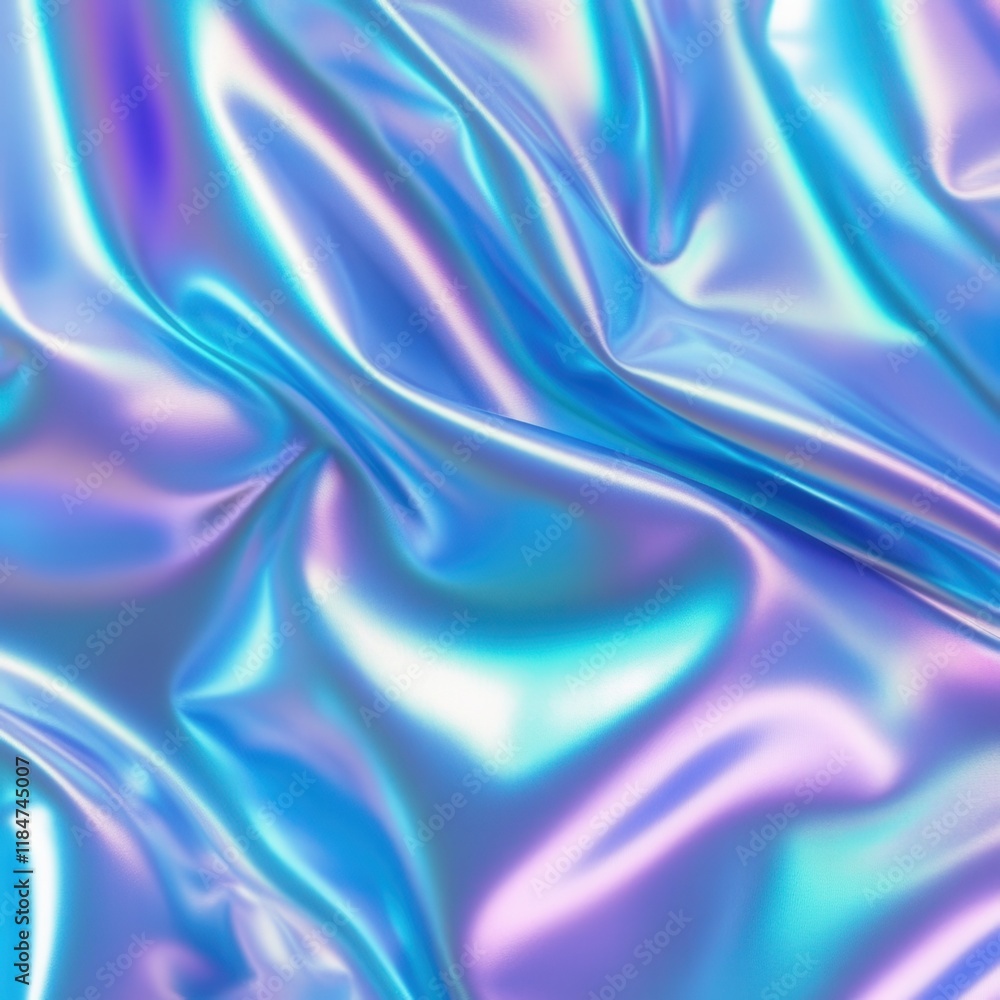 Poster abstract holographic iridescent fabric texture background image with shimmering and glimmering paste