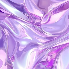 Fototapeta premium Abstract Purple Liquid Swirls: Iridescent and Glossy Digital Art Background