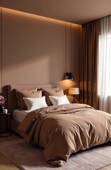 Modern interior design with Pantone 2025 Colour of the Year Mocha Mousse	
