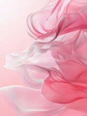 Delicate layers of translucent fabric drift and intertwine, showcasing gentle gradients of pink and white, evoking a sense of tranquility and elegance, ideal for creative projects