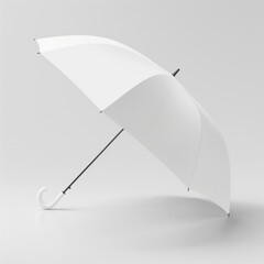 White umbrella mockup with curved handle