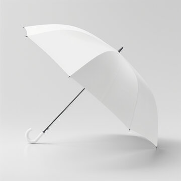 White umbrella mockup with curved handle