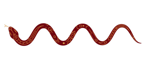 snake wavy line. 2025 Chinese Lunar New Year vector illustration isolated on white background
