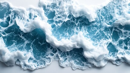 Naklejka premium Beautiful Ocean Waves with Foam and Clear Turquoise Water