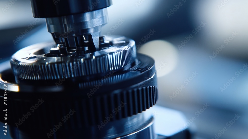 Poster close up of a cnc milling machine cutting a metal workpiece, creating precise parts in a factory wor