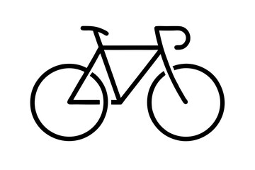 Bicycle Line Art Icon Vector on White Background - SVG Design