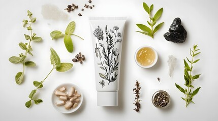Herbal Toothpaste Tube with Botanical and Natural Ingredients