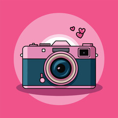 Stylish Pink Camera Sticker Designs Decorative Pink Camera Accessories Ideas