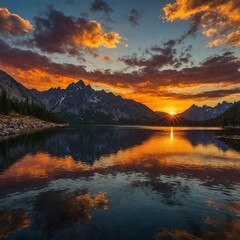 sunset in the mountains