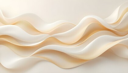 Obraz premium Elegant Beige and White Abstract Waves: A Serene 3D Render