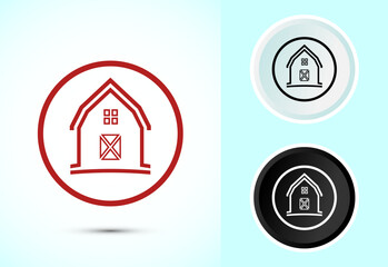 Farming Barn Icon Design Illustration, Farm and Agriculture Barn Sign