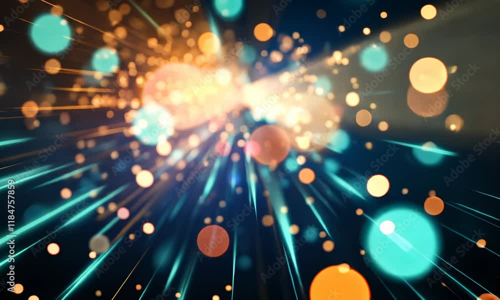 Aufkleber abstract image of colorful bokeh lights with radiant glow effect
