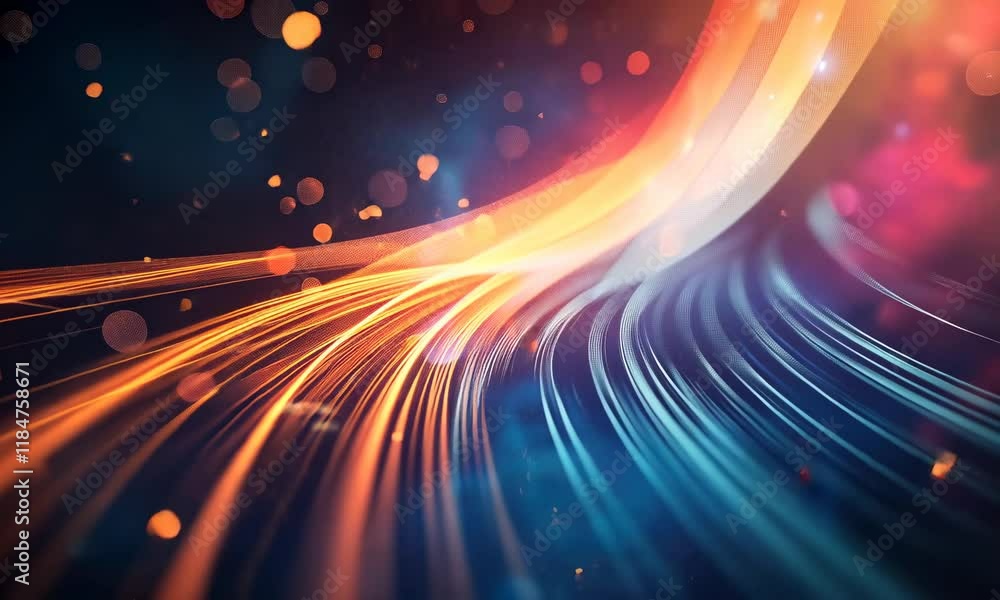 Aufkleber abstract image of multicolored light streaks amid bokeh effect