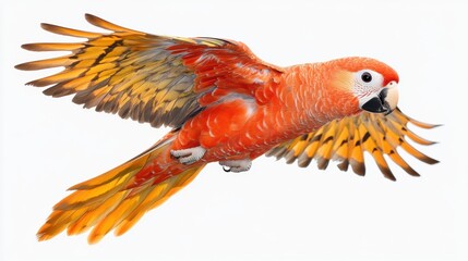 Obraz premium Brightly Colored Parrot in Mid-Flight with Vibrant Feathers