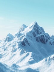 Fototapeta premium Majestic Snow Covered Mountain Range Under a Clear Sky