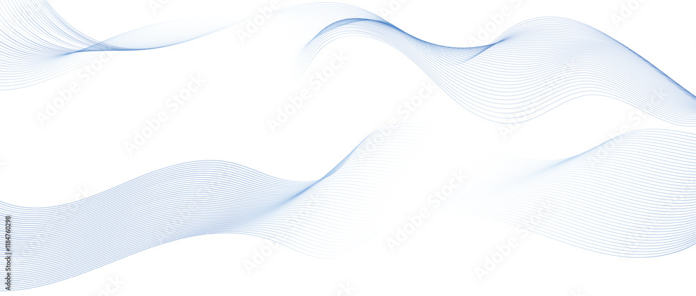 Poster abstract blue wave background. blue minimal round lines abstract background. thin line wavy abstract