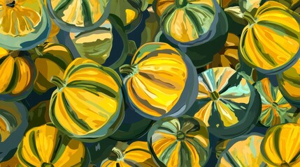 Autumnal Gourd Abundance: A Vibrant Fall Harvest Display