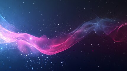 Obraz premium Abstract Cosmic Wave Pink Blue Nebula Dust