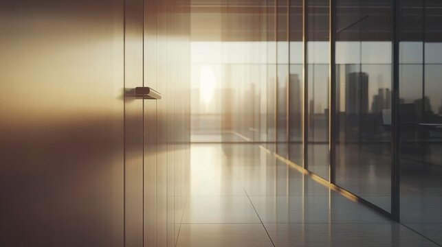 Minimalist Corporate Office with Soft Lighting