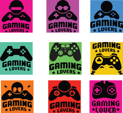 A set of gaming t shirt design, all are vector and easy to edit,Gaming t shirt bundle, video games,