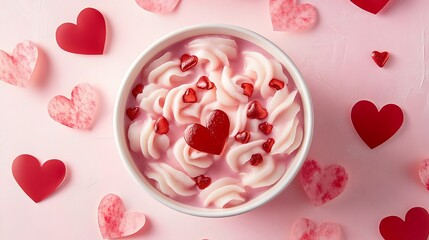 Fototapeta premium Romantic Valentine's Day Dessert in a Bowl