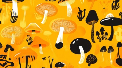 seamless pattern with yellow flowers