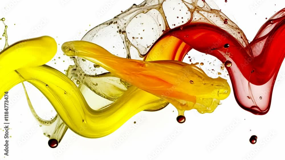 Aufkleber vibrant colors swirl in dynamic patterns creating a striking abstract composition of yellow, orange,