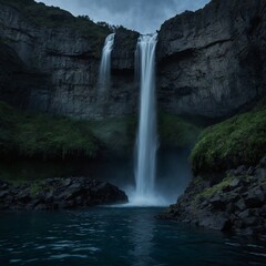 waterfall in the mountains