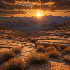 sunset in the mountains